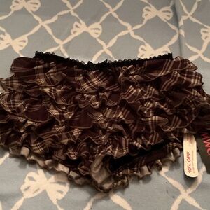 ROMWE Checkered Ruffle Skirt